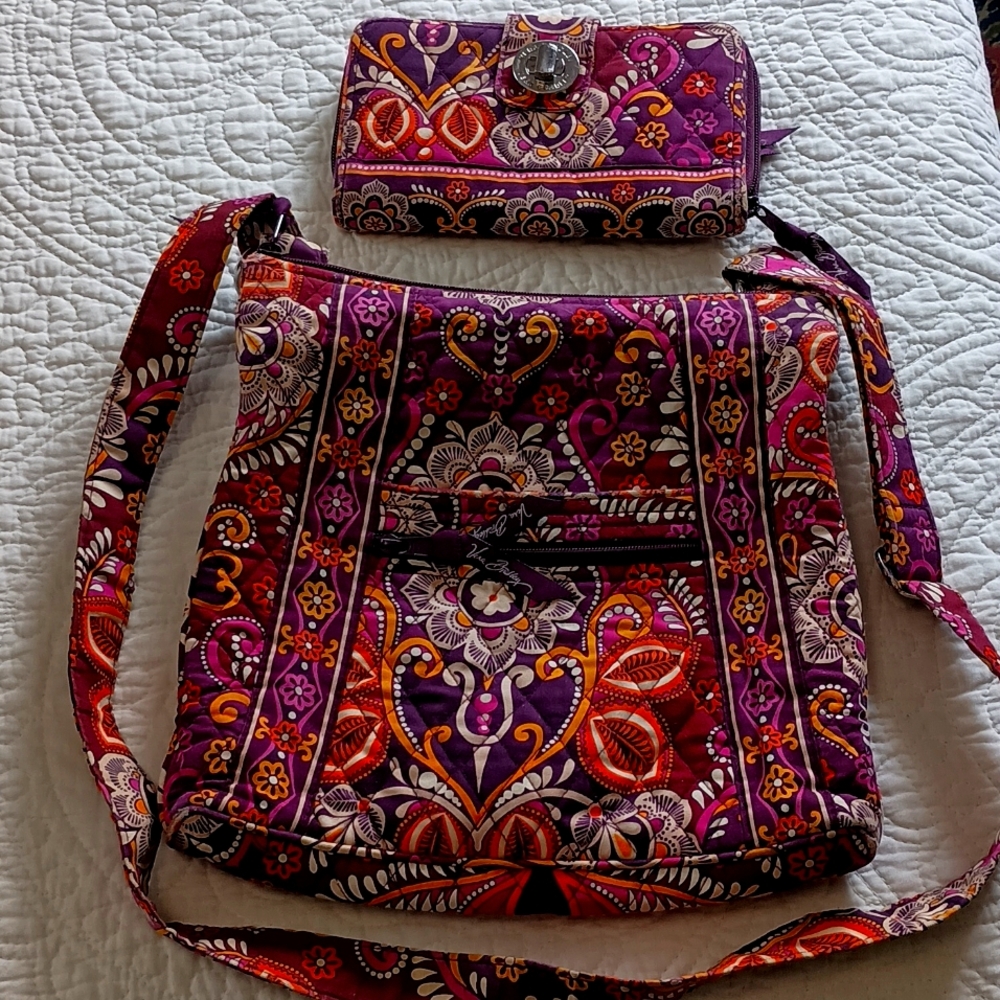 Vera Bradley Hipster Crossbody Purse (Safari Sunset) and matching Wallet